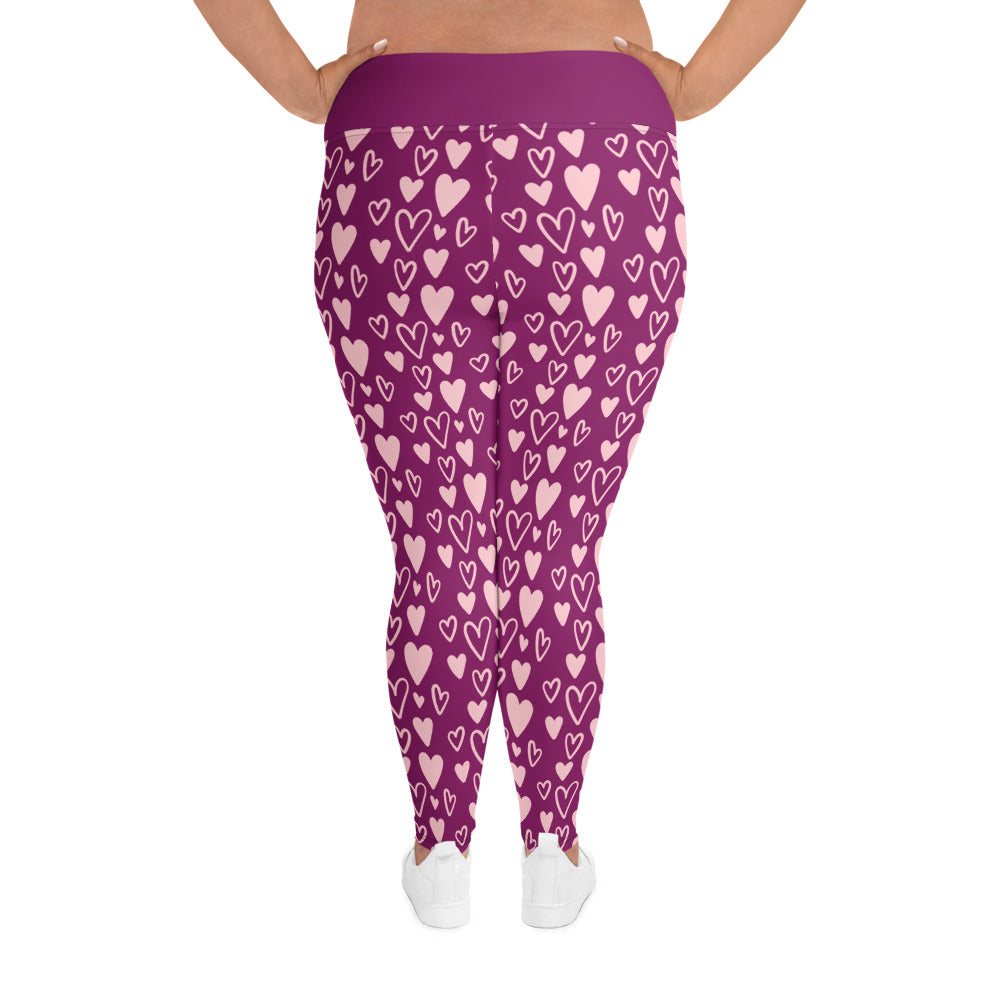 Large size hearts leggings