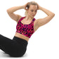 Recycled sports bra with high intensity hearts