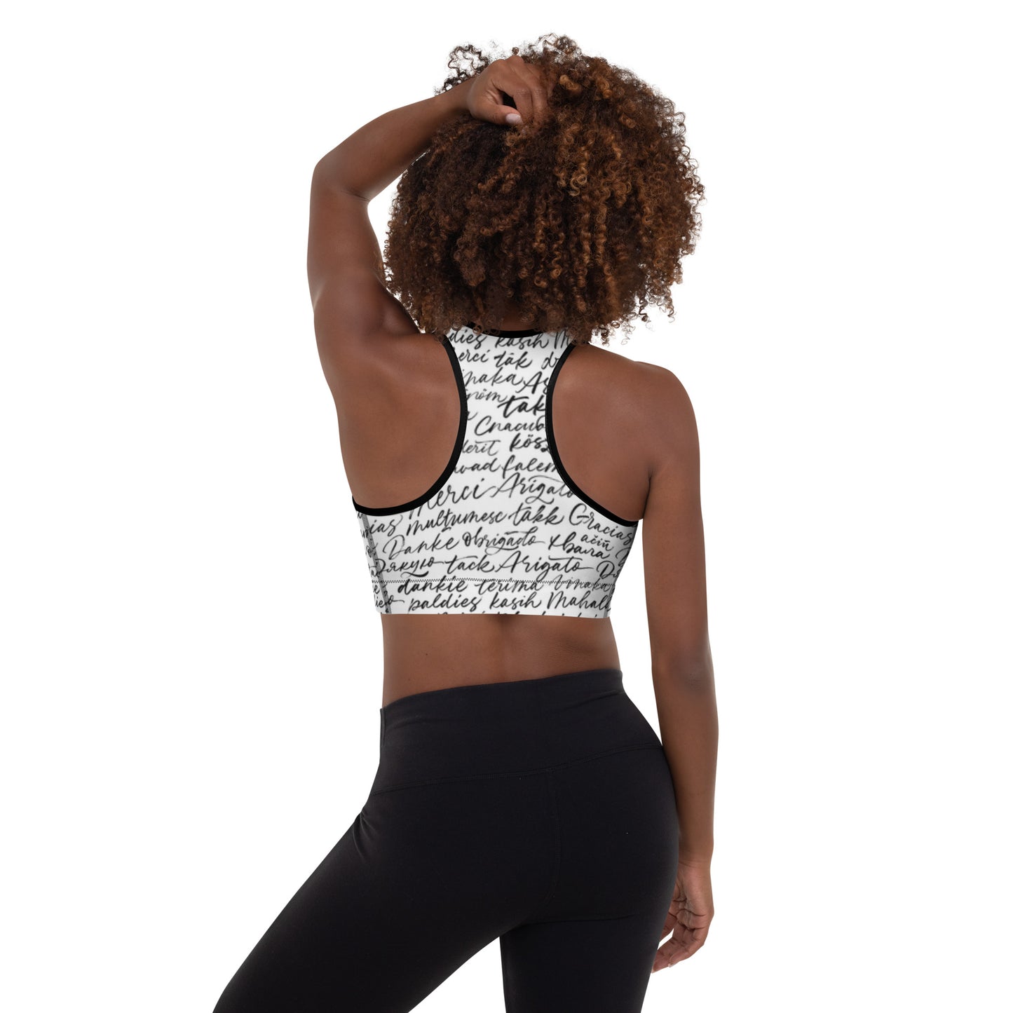 Letter padded sports bra