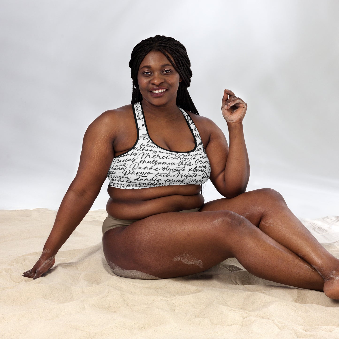 Letter padded sports bra