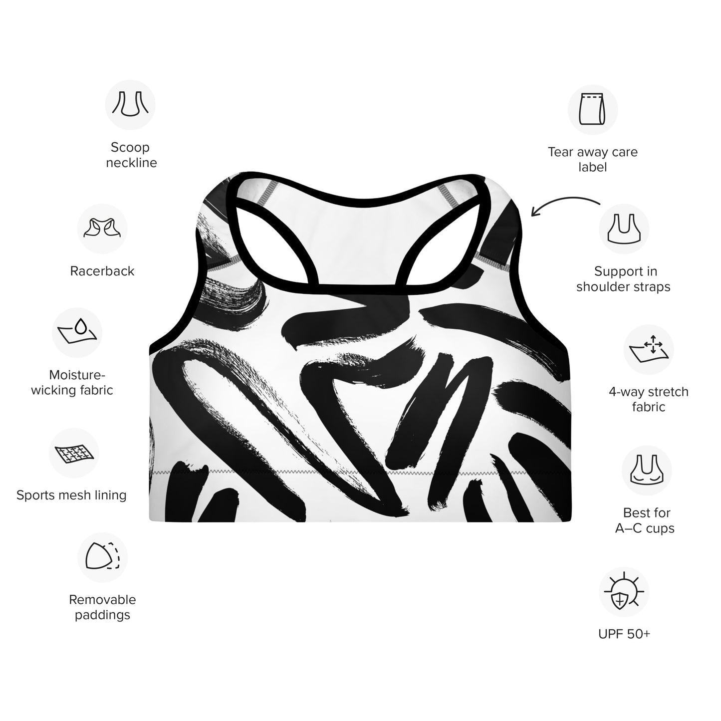 Painted Padded Sports Bra
