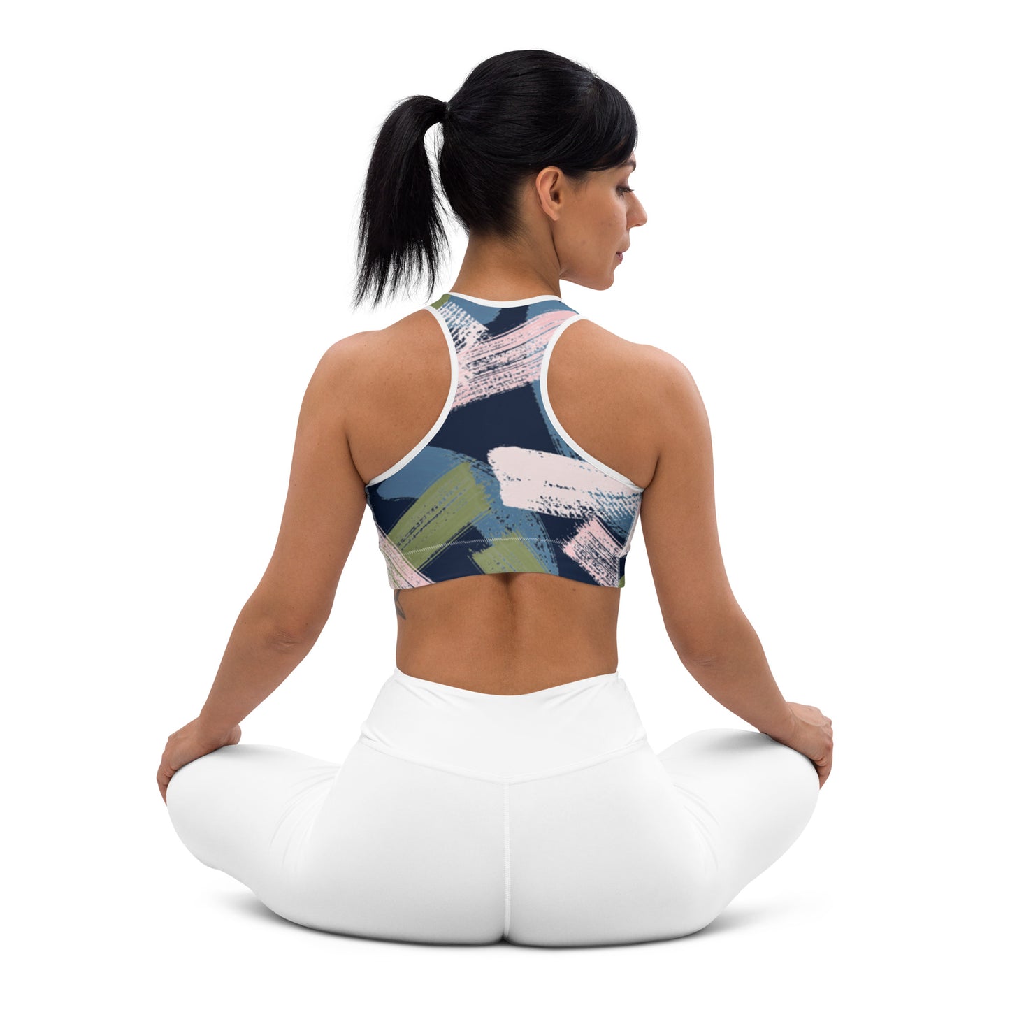 Abstract Padded Sports Bra