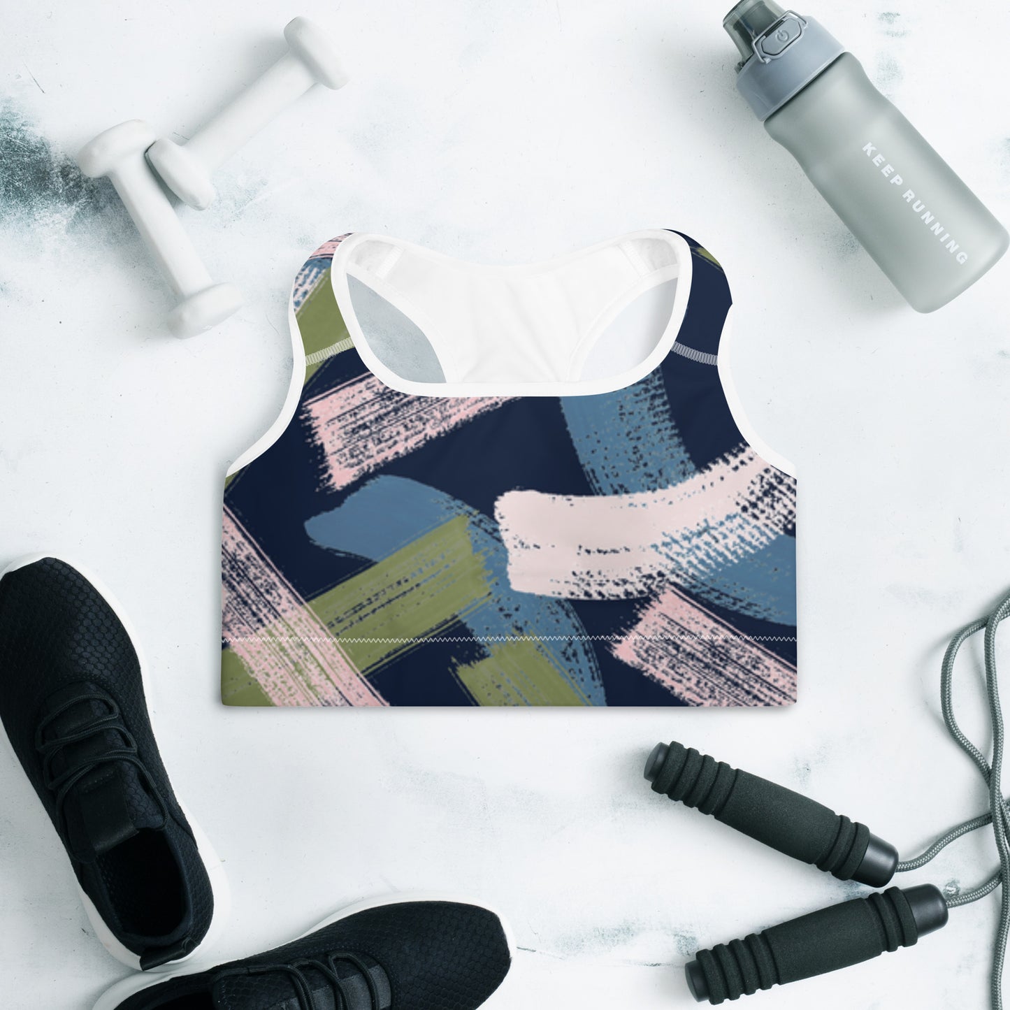 Abstract Padded Sports Bra