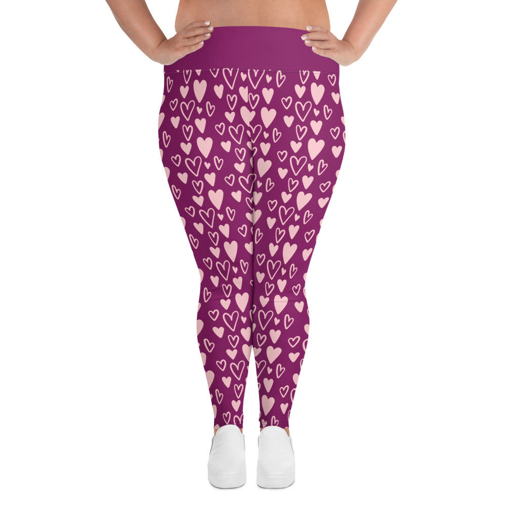 Leggins talla grande corazones