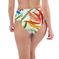 Recycled high-waisted bikini briefs with leaves