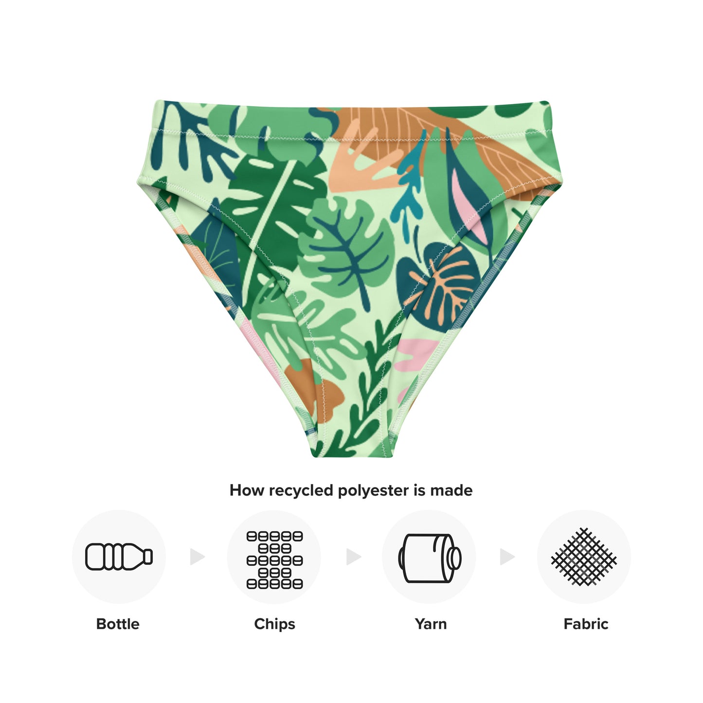 Tropical high waisted recycled bikini briefs
