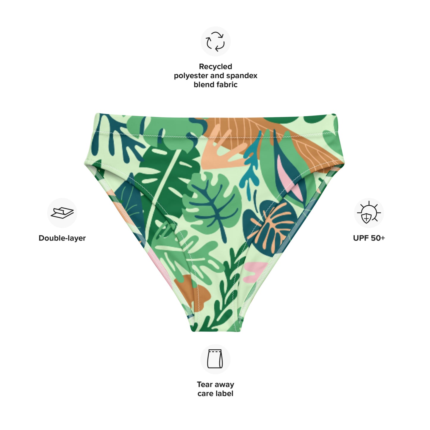 Tropical high waisted recycled bikini briefs