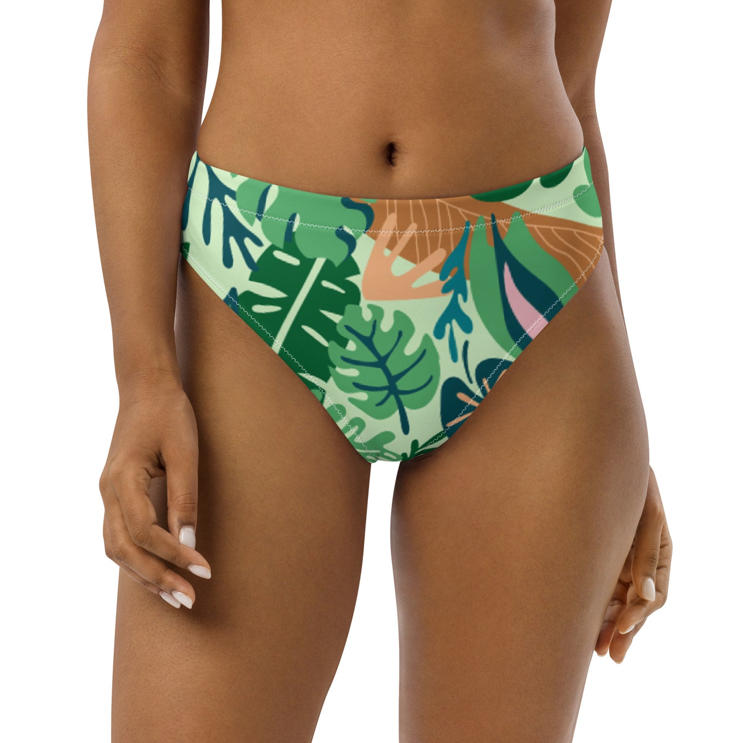 Tropical high waisted recycled bikini briefs