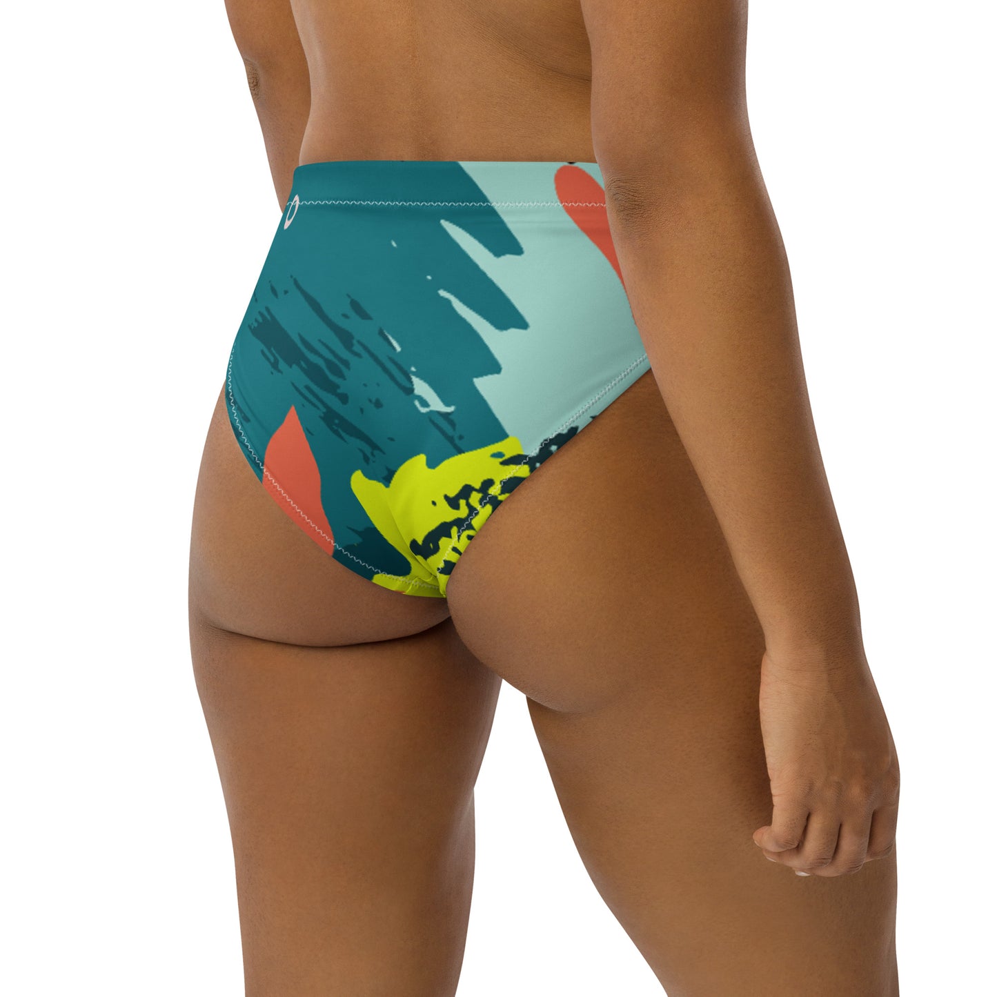 Recycled high-waisted bikini briefs sea