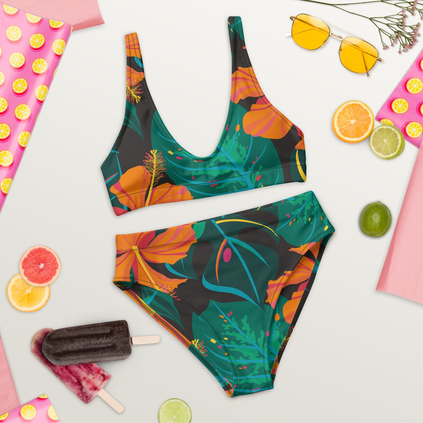 Bikini reciclado talle alto Caribe