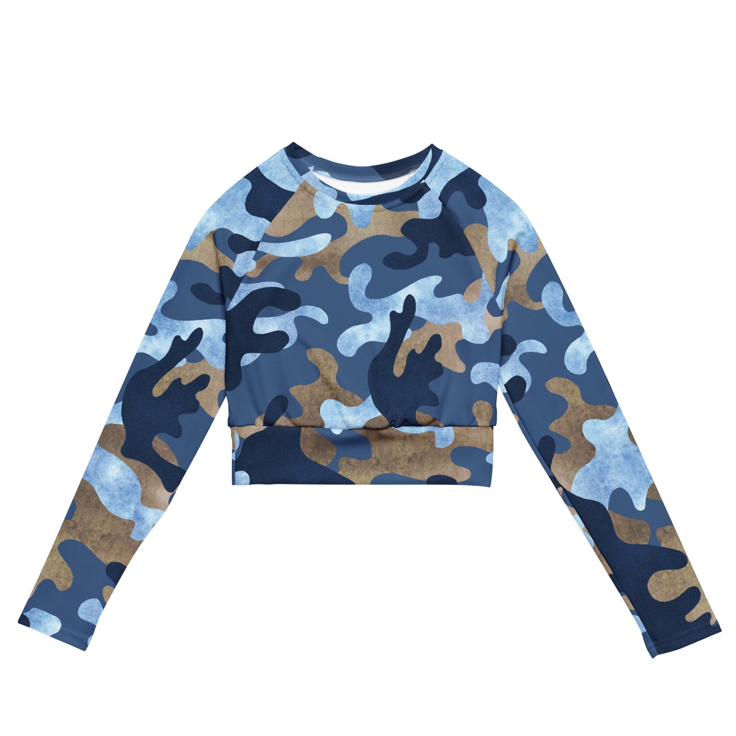 Langarmshirt aus recyceltem Polyester in Camouflage-Optik
