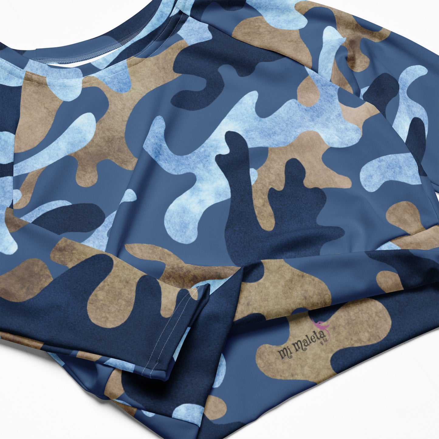 Langarmshirt aus recyceltem Polyester in Camouflage-Optik