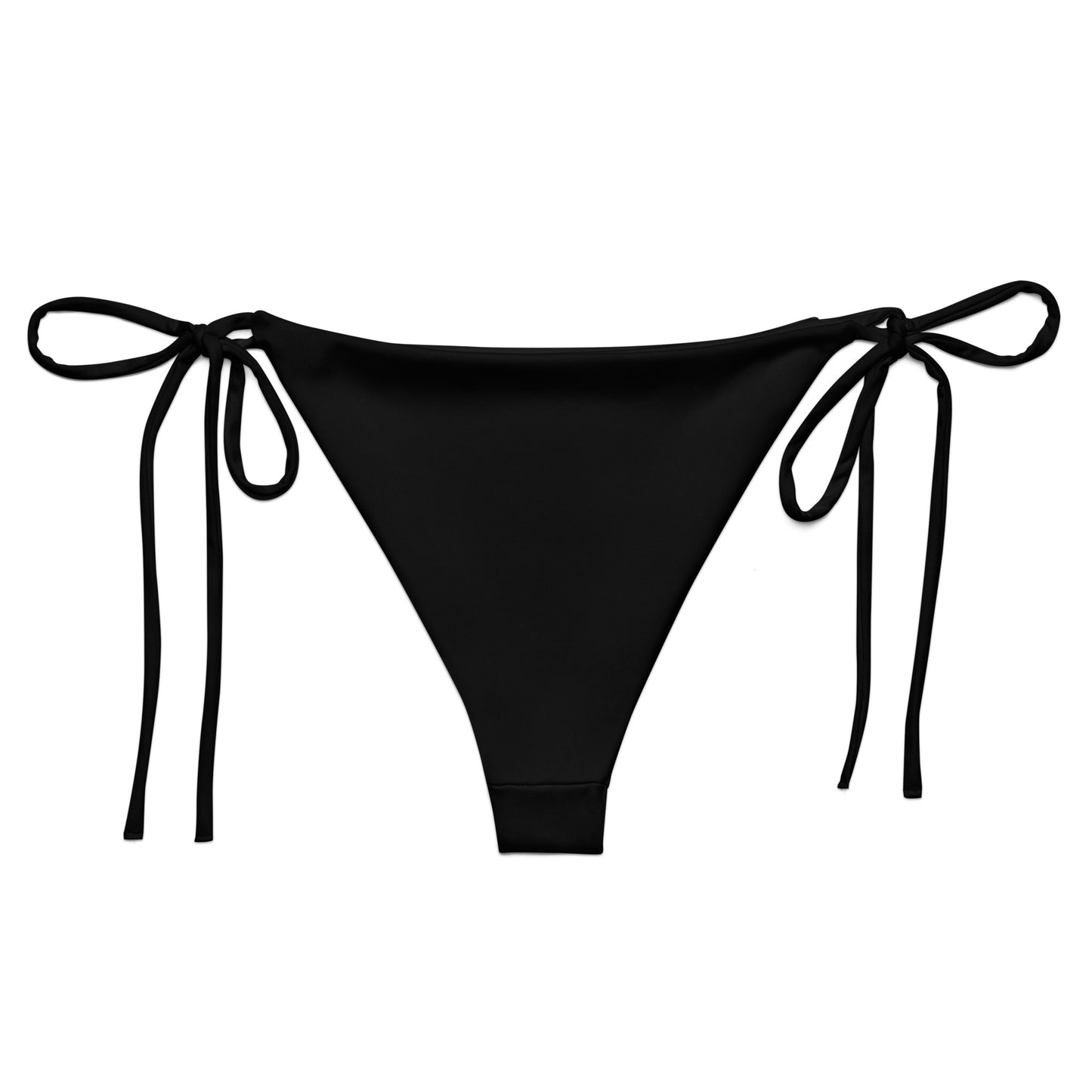 Adjustable black recycled polyester bikini bottoms