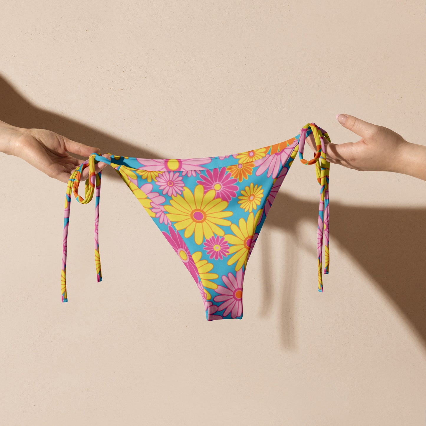 Recycled polyester bikini bottom Flowers