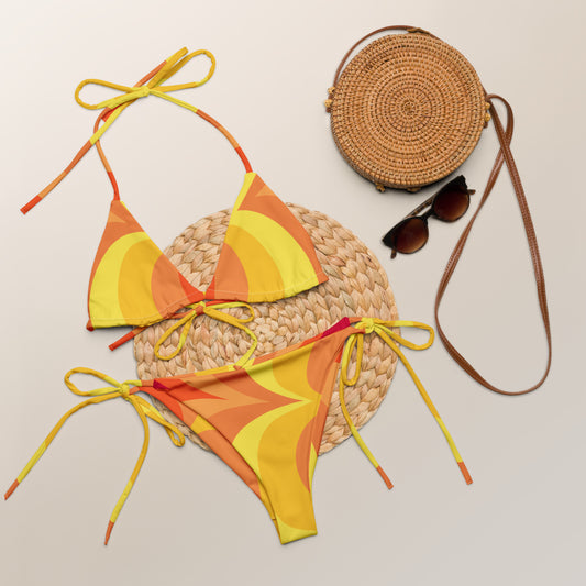 bikini triángulo amarillo y naranja