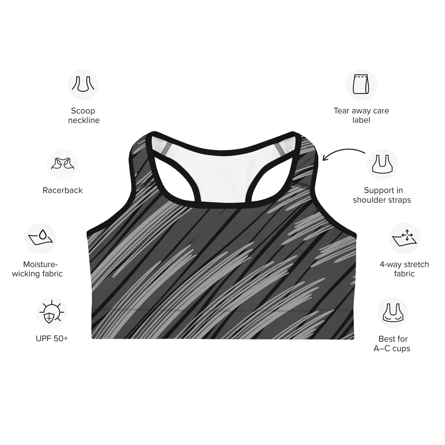 Striped sports bra