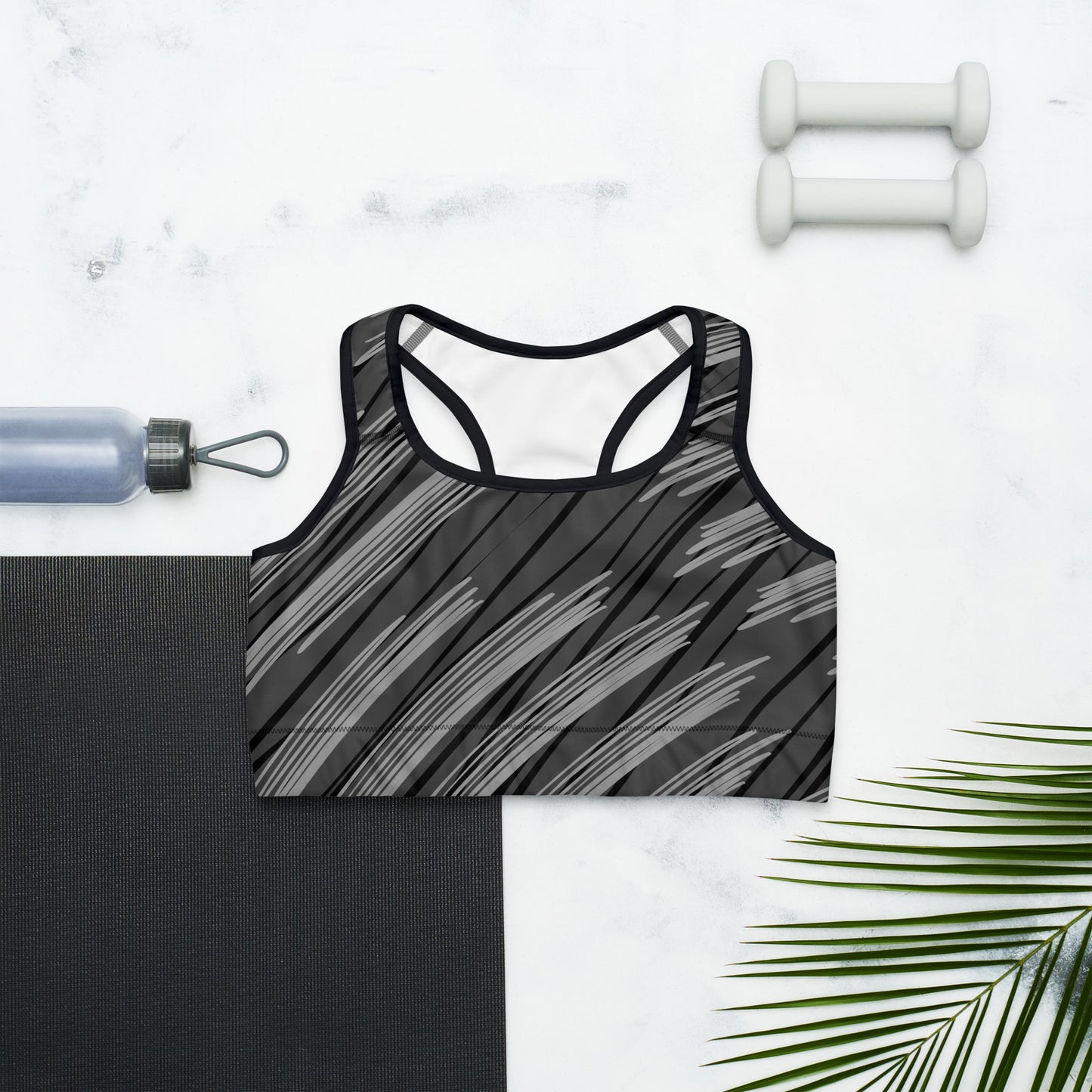 Striped sports bra