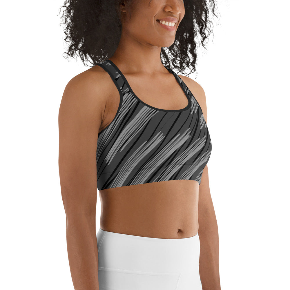 Striped sports bra