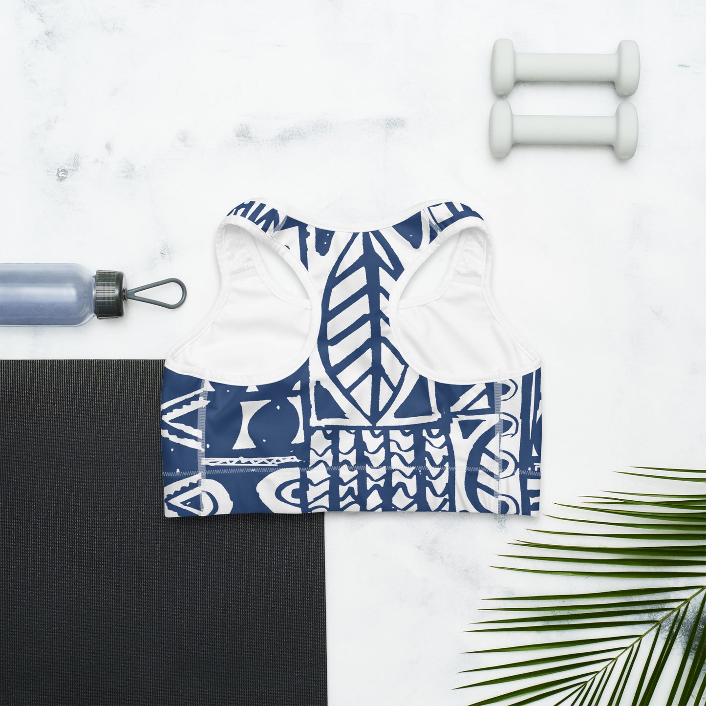 Ethnic blue sports bra