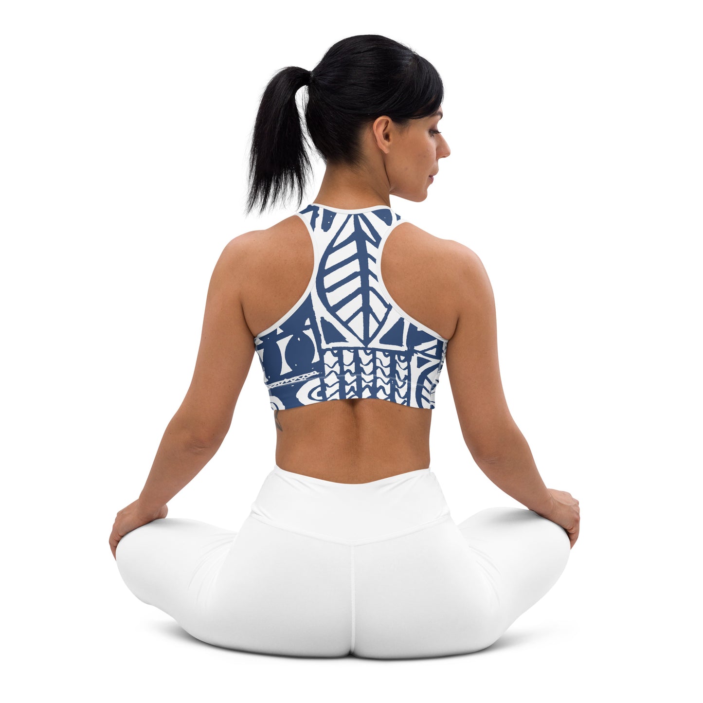 Ethnic blue sports bra