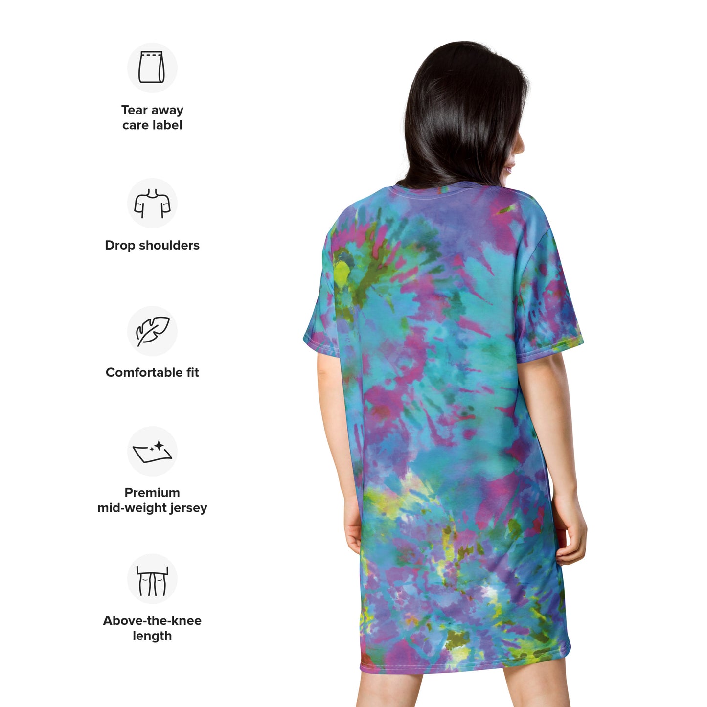 T-Shirt-Kleid mit Batik-Grafik