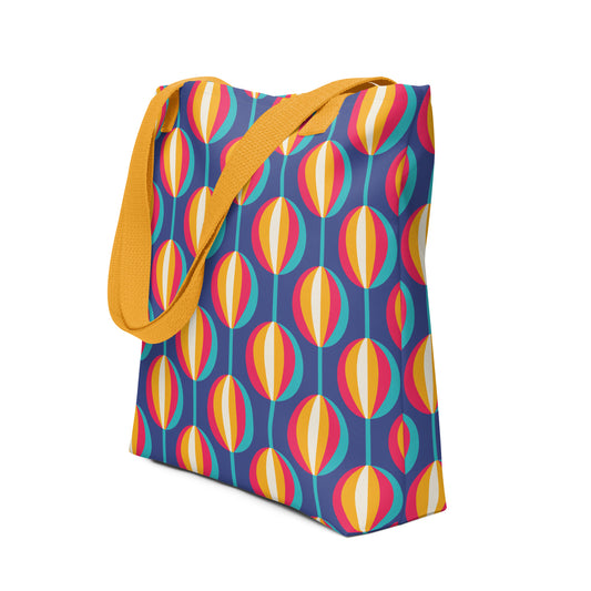Bolso tote con ilustración de globos estáticos y asas largas

