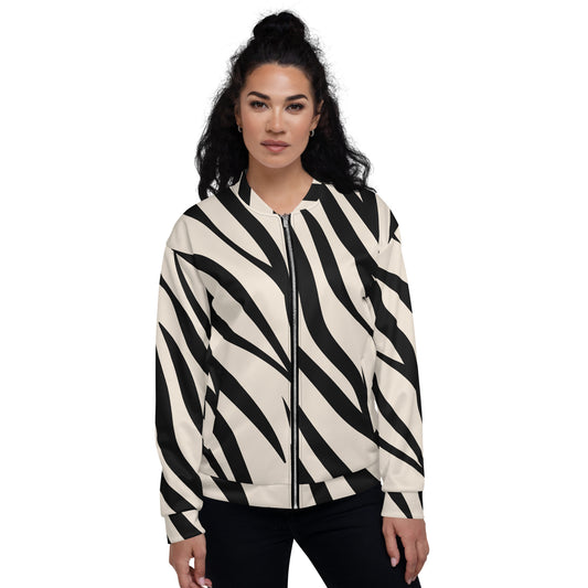 chaqueta bomber cebra