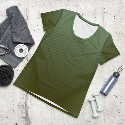 Green women's sports t-shirt