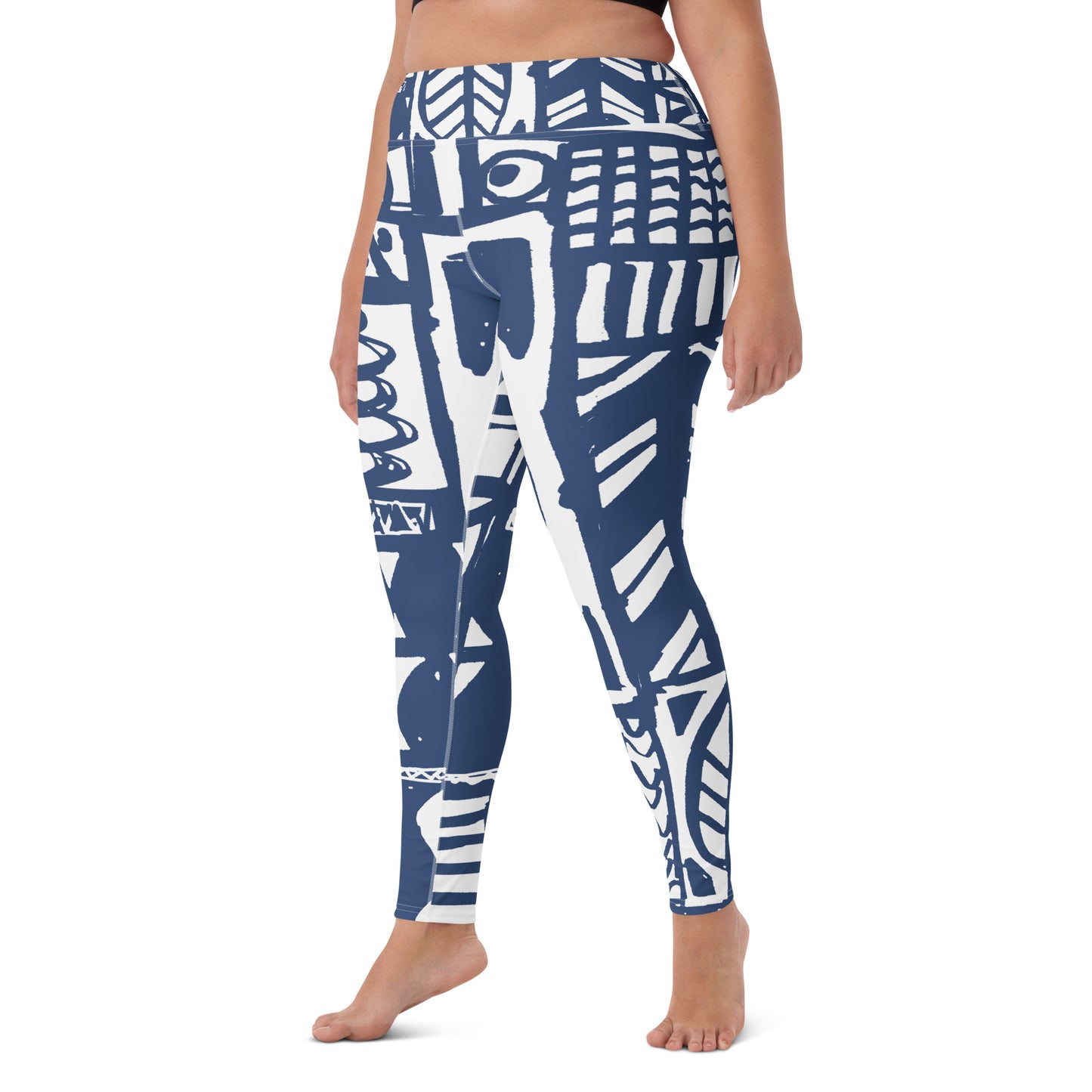 Ethnische blaue Yoga-Leggings