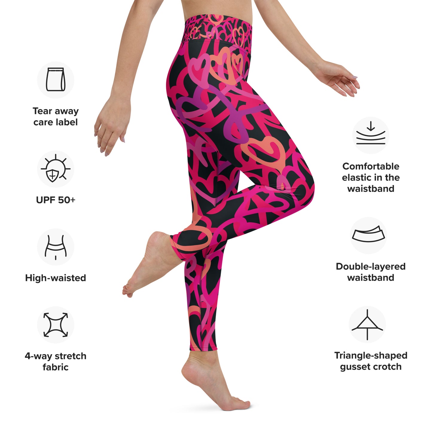 Leggins de yoga corazones
