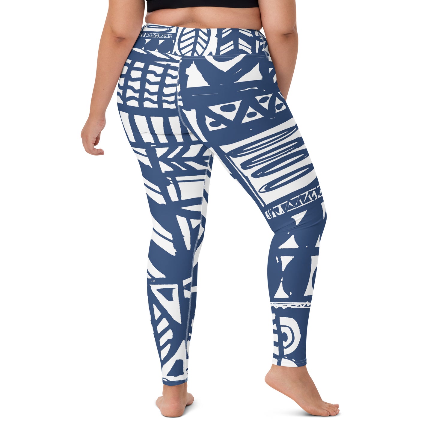 Ethnische blaue Yoga-Leggings