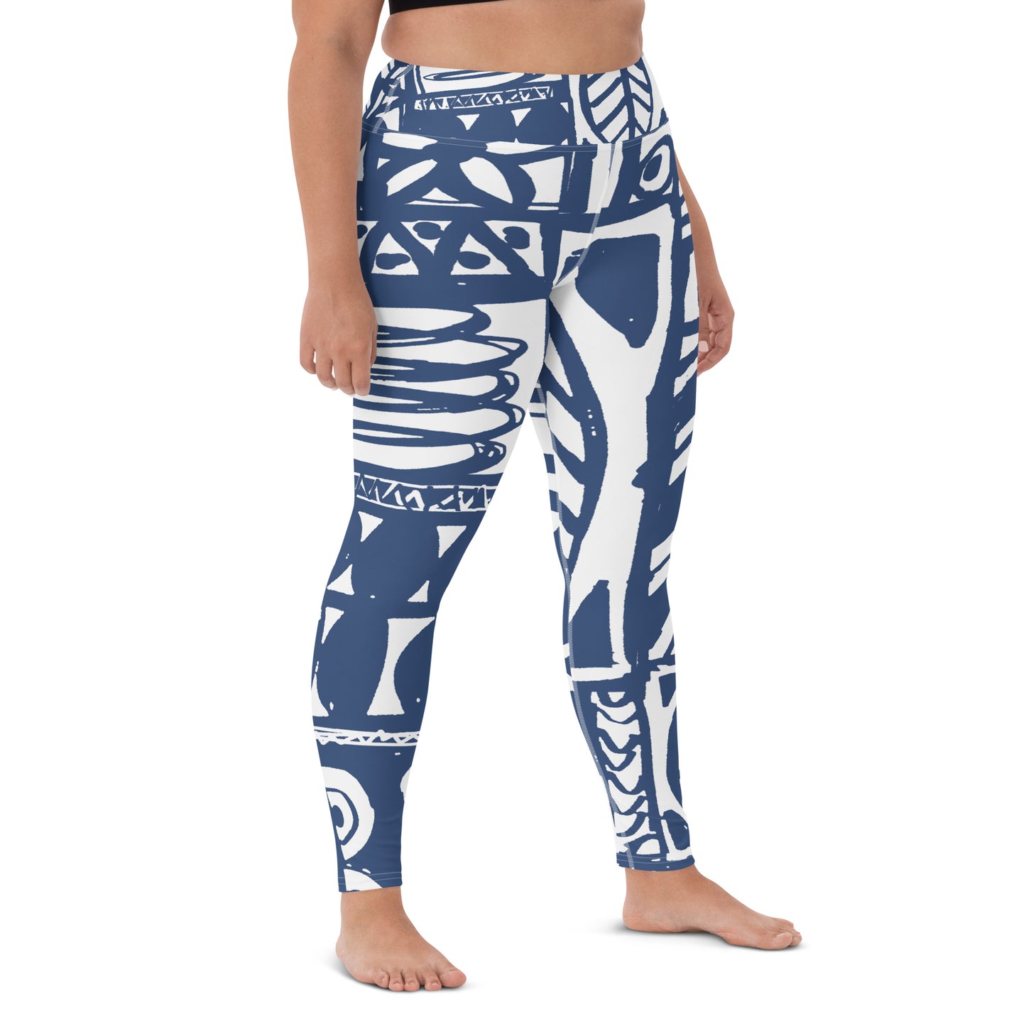 Ethnische blaue Yoga-Leggings