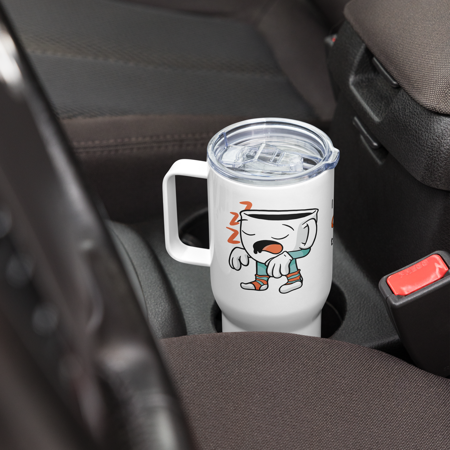 Termo con asa. Necesito un café para funcionar.
