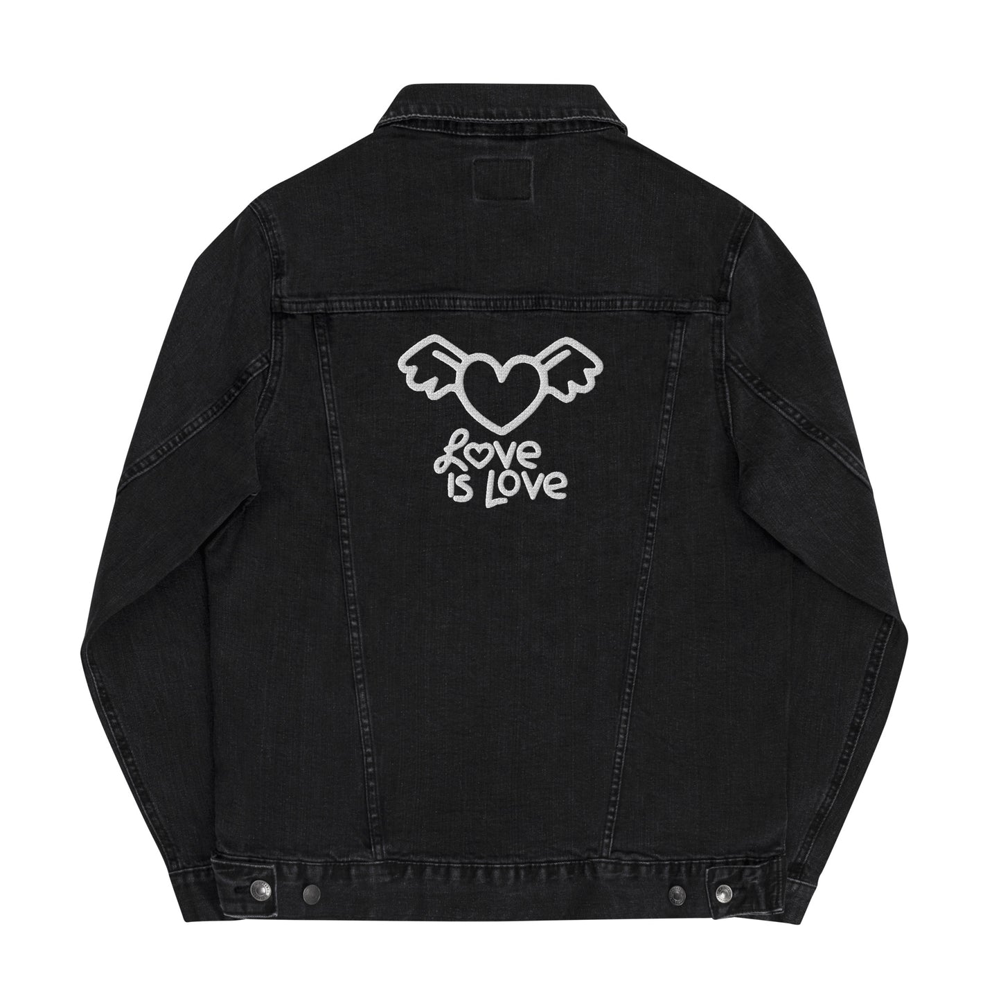 Love is love embroidered denim jacket
