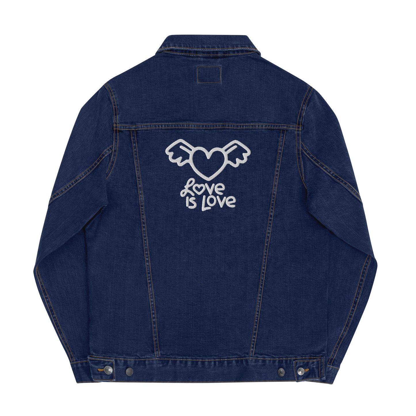 chaqueta vaquera bordada azul