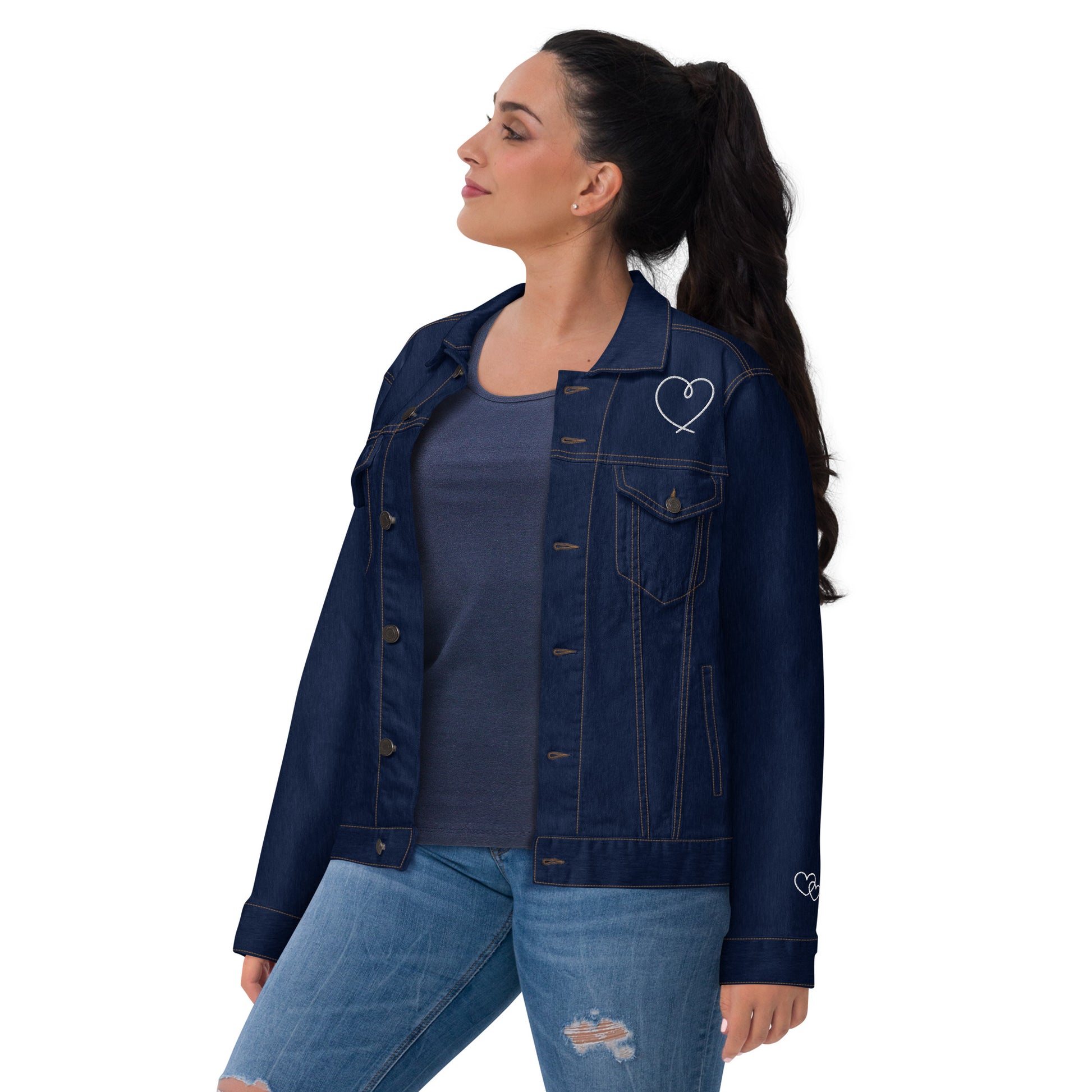 chaqueta vaquera bordada azul