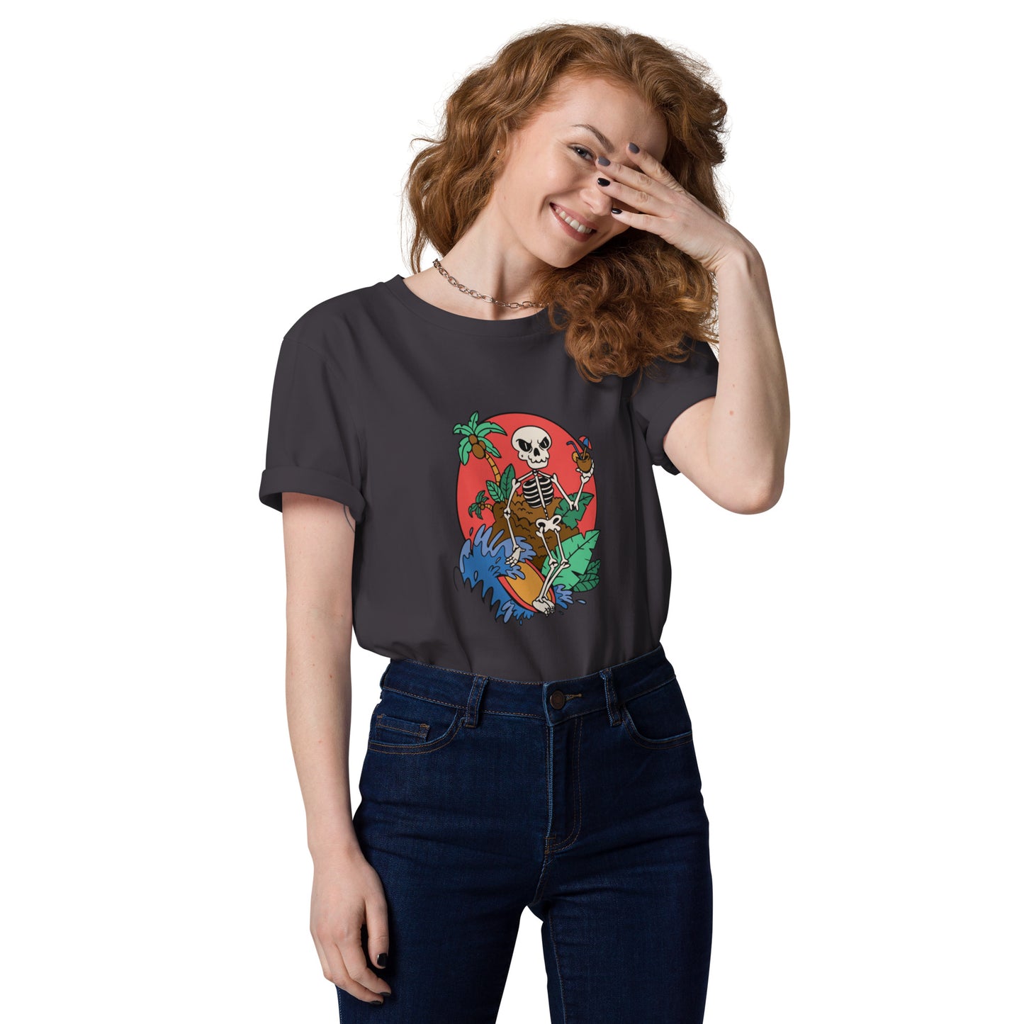 SURF SKULL Unisex-T-Shirt aus Bio-Baumwolle