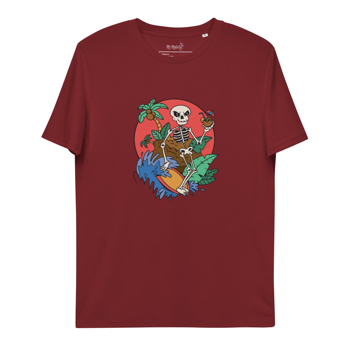 SURF SKULL Unisex-T-Shirt aus Bio-Baumwolle