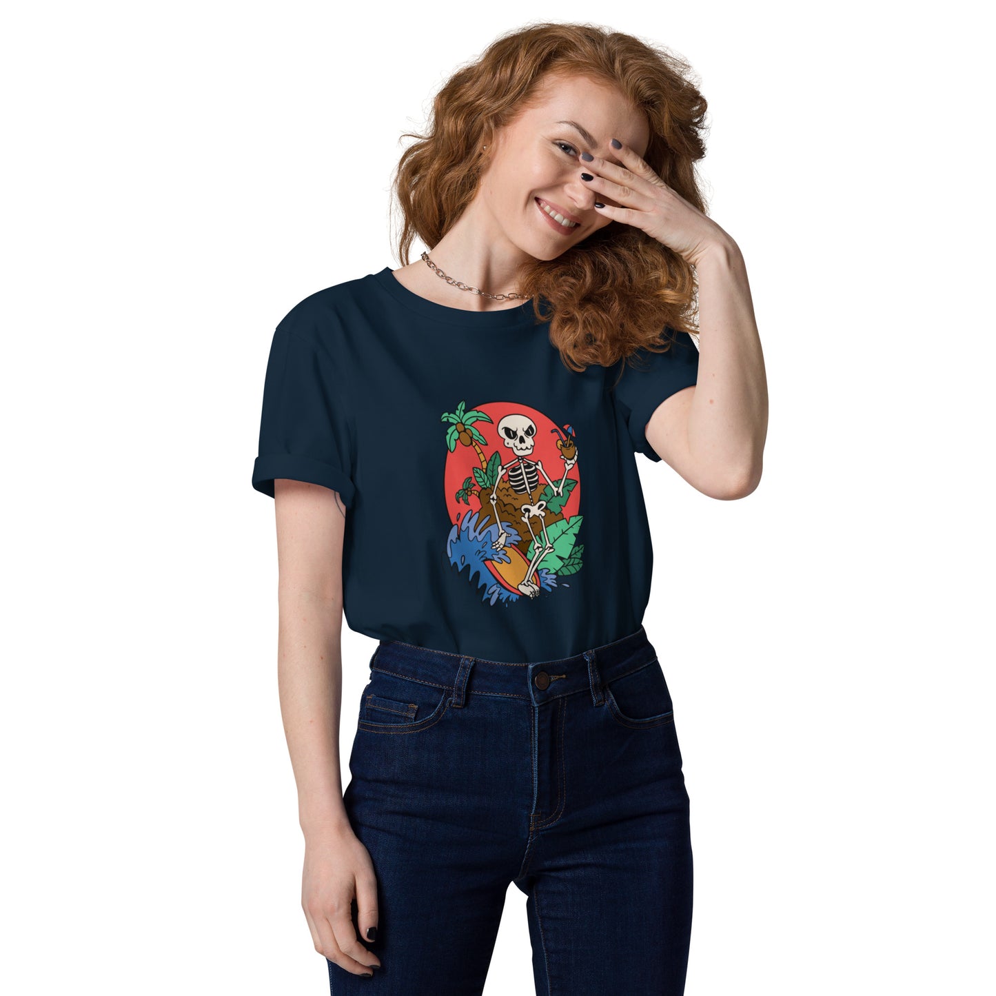 SURF SKULL Unisex-T-Shirt aus Bio-Baumwolle