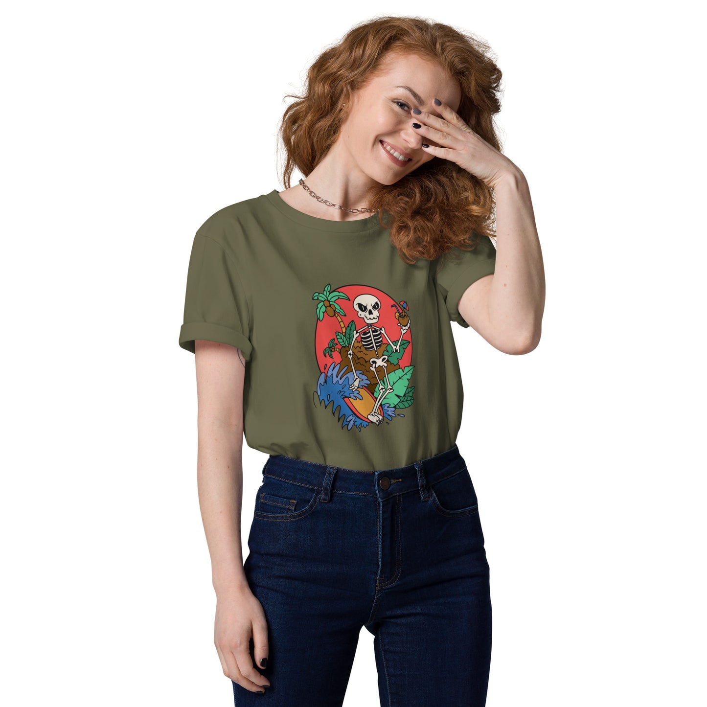SURF SKULL Unisex-T-Shirt aus Bio-Baumwolle