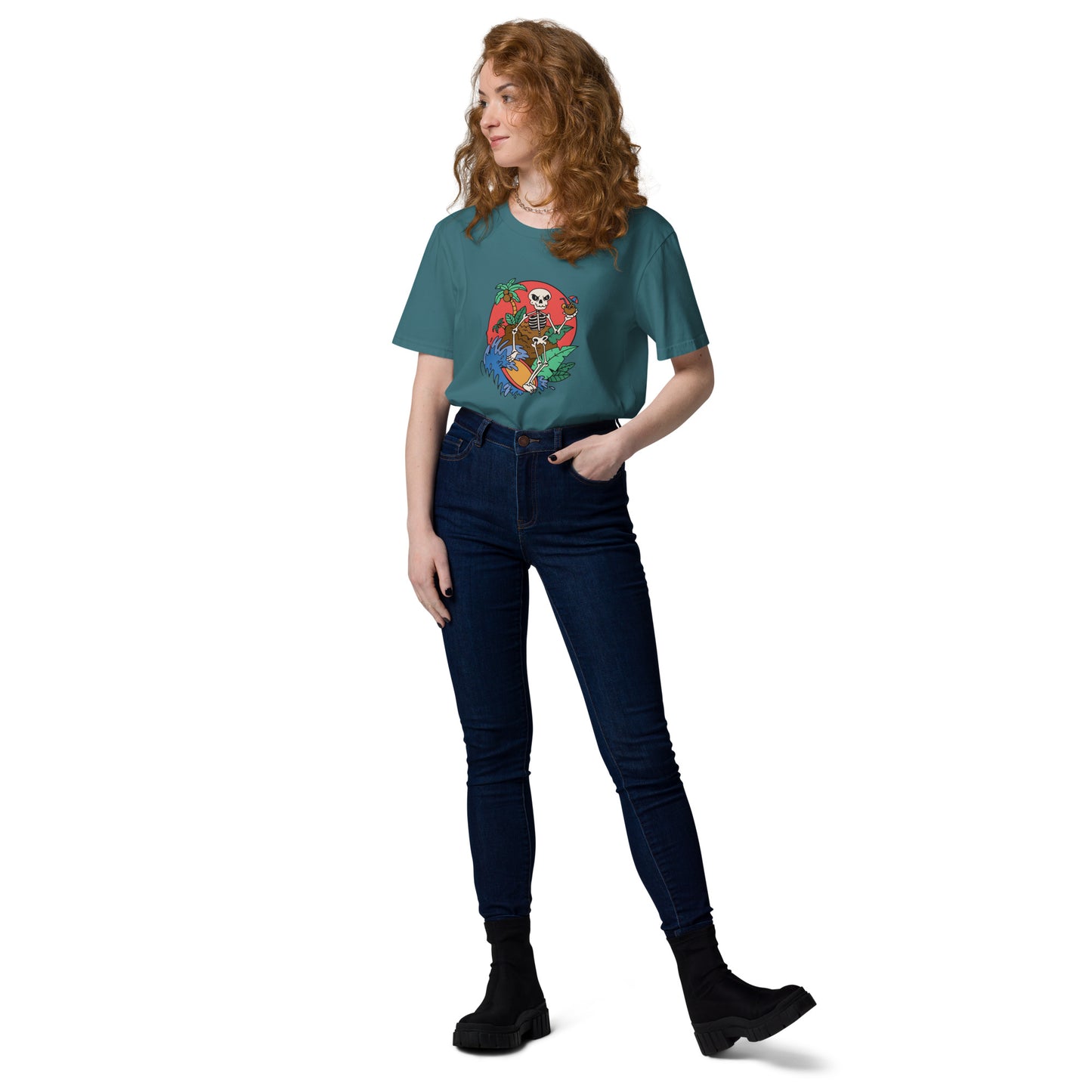 SURF SKULL Unisex-T-Shirt aus Bio-Baumwolle