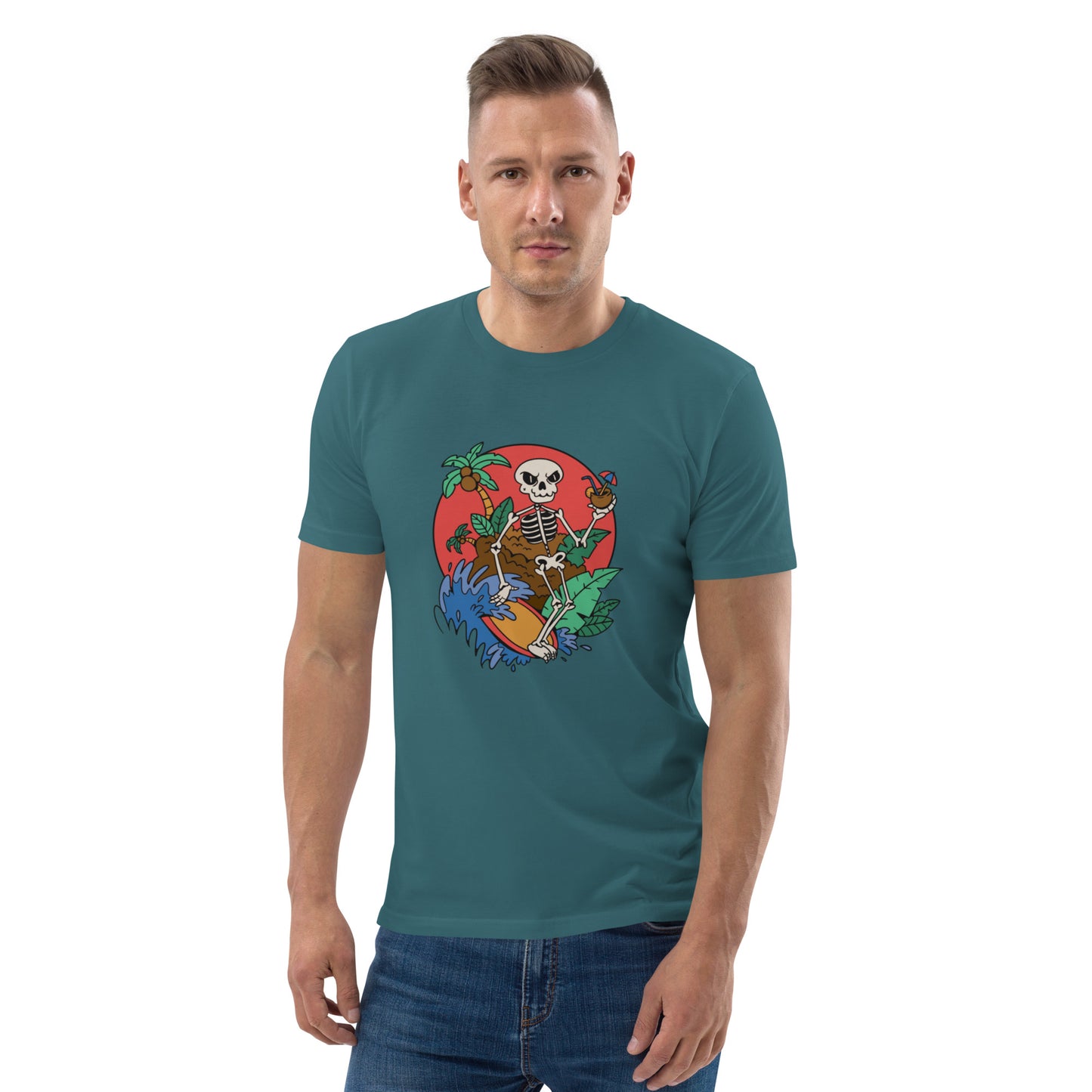 SURF SKULL Unisex-T-Shirt aus Bio-Baumwolle