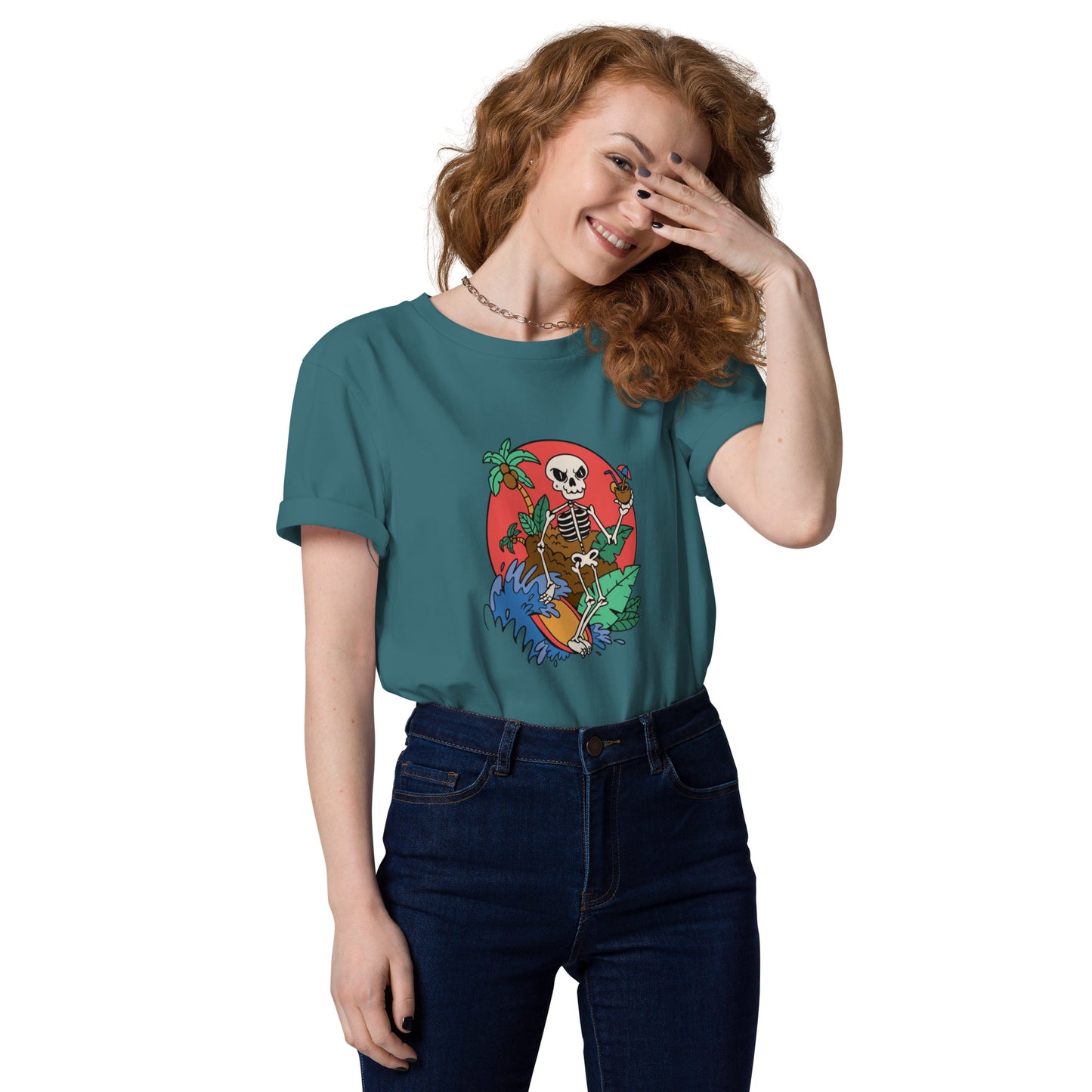 SURF SKULL Unisex-T-Shirt aus Bio-Baumwolle