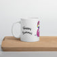 Taza blanca brillante Happy Summer