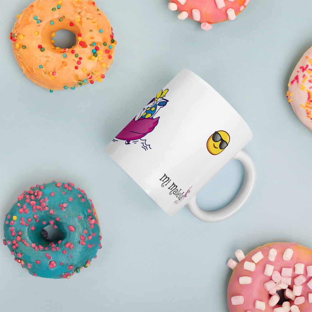 Taza blanca brillante Happy Summer