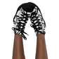 Women's high-top canvas sneakers with black toe hearts