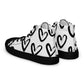 Women's high-top canvas sneakers with black toe hearts