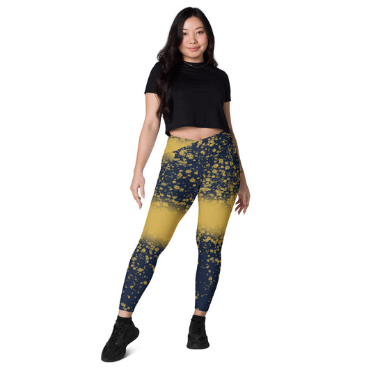 Originelle Leggings mit überkreuzter Taille und Taschen