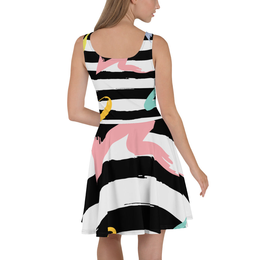 Striped flared dress