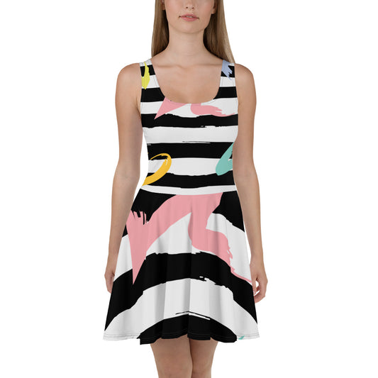 Striped flared dress